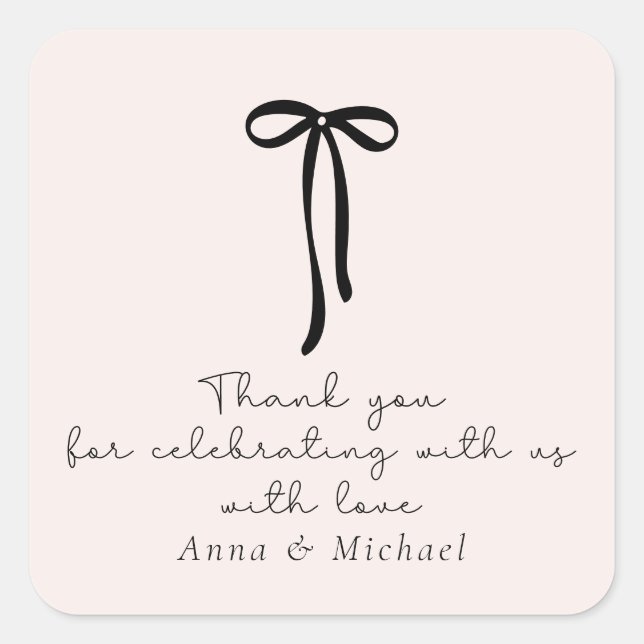 Adesivo Quadrado elegante cor-de-rosa (Frente)