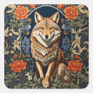 Adesivo Quadrado Elegante Coyote William Morris Inspirado