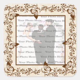 Adesivo Quadrado Elegante de borboletas quadradas