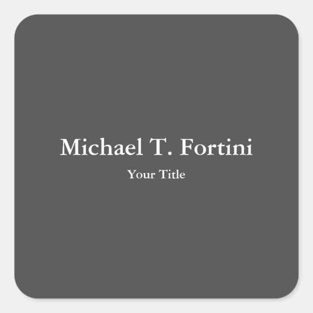 Adesivo Quadrado Elegante de Trendy de Cinza Exclusiva Clássica (Frente)