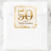 Elegante Dourado 50 e Aniversário Fabuloso