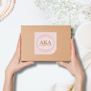 Adesivo Quadrado Elegante Dourado Trellis Business Monograma