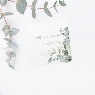 Adesivo Quadrado Elegante Eucalyptus Greenery
