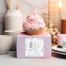 Adesivo Quadrado Elegante Fairy Tale | Princesa de inverno Aniversá