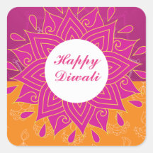 Elegante Happy Diwali Square Sticker