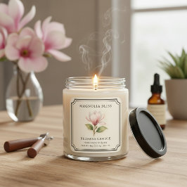 Adesivo Quadrado Elegante Magnolia Bliss Beswax Candle Business
