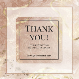Adesivo Quadrado Elegante Marble Glitter Agradeço ao Business Stick
