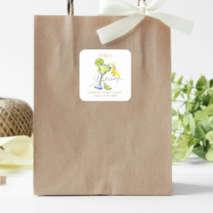 Adesivo Quadrado Elegante Margs & Matrimony Bachelorette Weekend