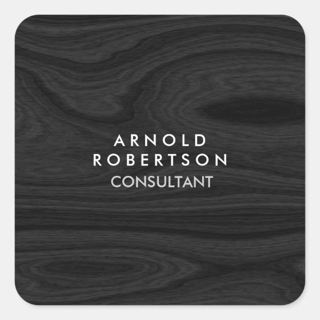 Adesivo Quadrado Elegante moderno de Cinza de madeira de Design min (Frente)