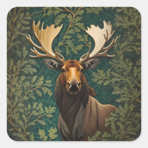 Adesivo Quadrado Elegante Moose William Morris Inspirado