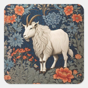 Adesivo Quadrado Elegante Mountain Goat William Morris Inspirado