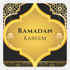 Adesivo Quadrado Elegante Ornament Islâmico Ramadan Kareem Stickers