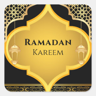 Adesivo Quadrado Elegante Ornament Islâmico Ramadan Kareem Stickers