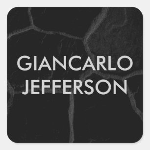 Adesivo Quadrado Elegante Pedra Preta Estilo Minimalista Profission