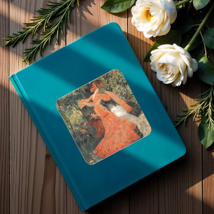 Adesivo Quadrado Elegante perto de um Primavera, Vintage