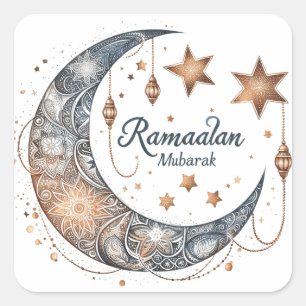Adesivo Quadrado Elegante Ramadan Kareem Mubarak