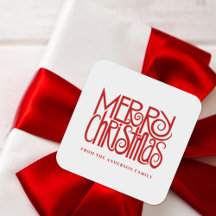 Elegante Red Script Felry Natal Personalizado