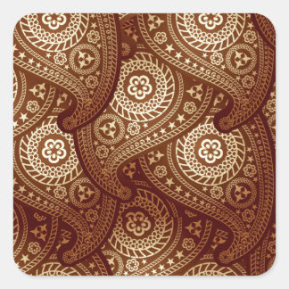 Adesivo Quadrado Elegante Rich Ouro Paisley