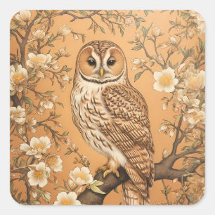 Adesivo Quadrado Elegante Tawny Owl William Morris Inspirou