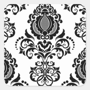 Adesivo Quadrado Elegante Vintage Damask Textura sem costura
