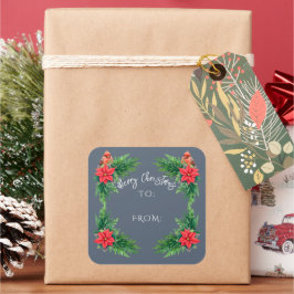 Adesivo Quadrado Elegante Winter Greenery