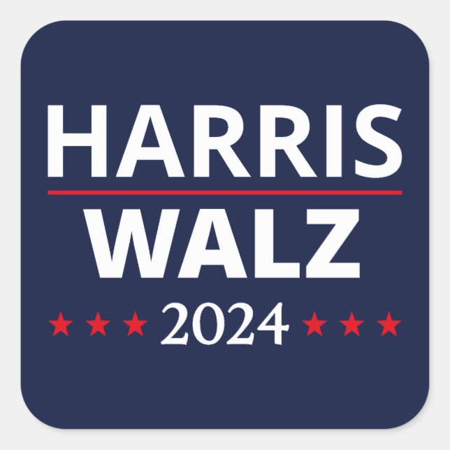 Adesivo Quadrado Eleição de Harris Walz 2024 III (Frente)