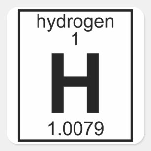 Adesivo Quadrado Elemento 001 - Hidrogênio (cheio) (t)