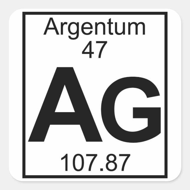 Adesivo Quadrado Elemento 047 - Ag - Argentum (Cheio) (Frente)