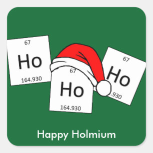 Adesivo Quadrado Elemento de Química HoHo Holmo Elemento de Natal