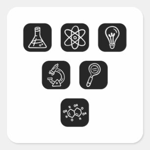 Adesivo Quadrado Elementos da ciência