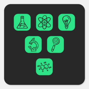 Adesivo Quadrado Elementos da ciência