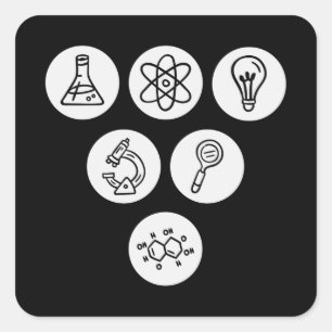 Adesivo Quadrado Elementos da ciência