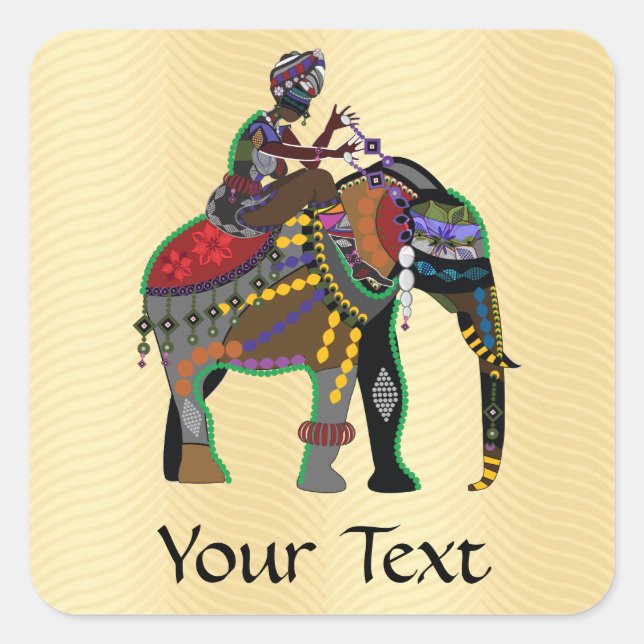 Adesivo Quadrado Elephant Rider (Frente)