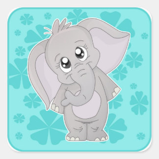 Adesivo Quadrado Elephant Sticjer Square