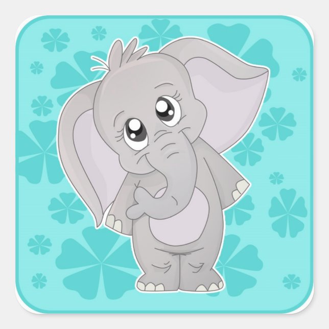Adesivo Quadrado Elephant Sticjer Square (Frente)