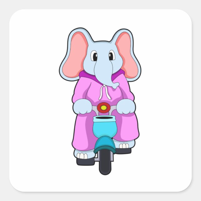 Adesivo Quadrado Elephant with Bicycle (Frente)