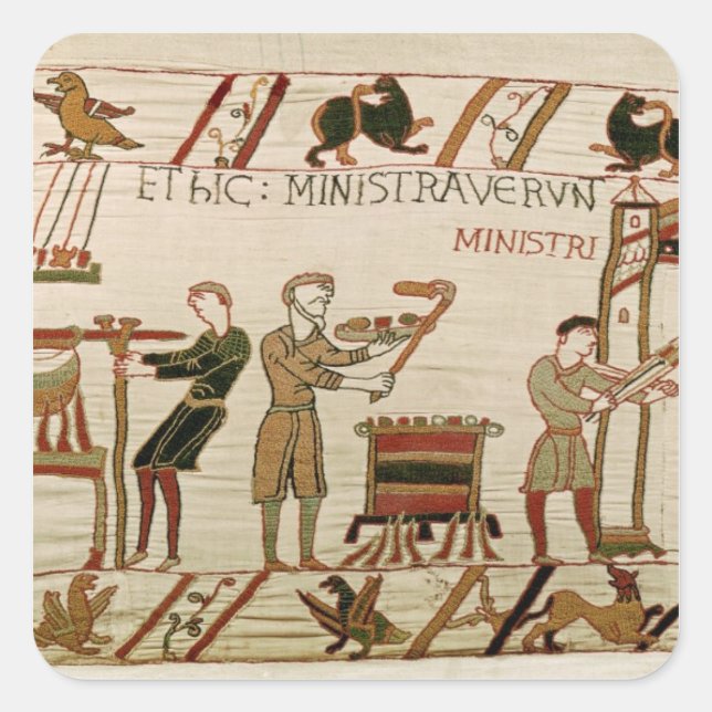 Adesivo Quadrado Eles cozinham a carne (Frente)