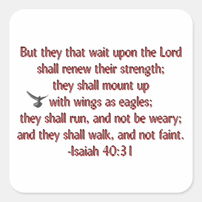 Adesivo Quadrado Eles Que Esperam Pelo Senhor (Frente)