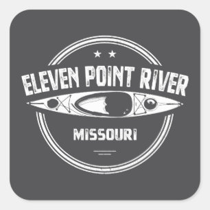 Adesivo Quadrado Eleven Point River Missouri Kayaking