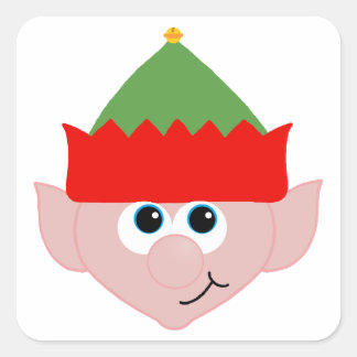 Adesivo Quadrado Elf de Natal