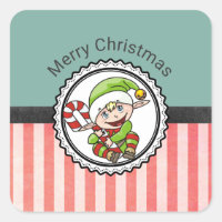 Elf Feriado Bonito com Candy Cane Feliz Natal