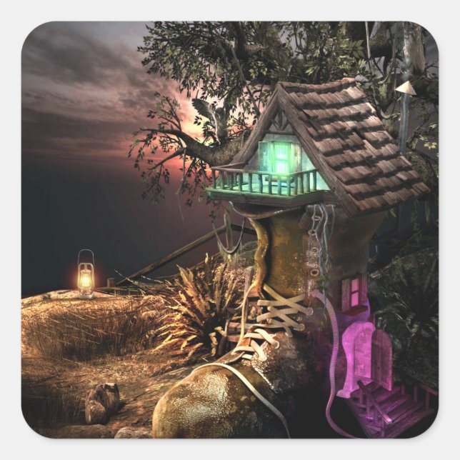 Adesivo Quadrado Elf House (Frente)