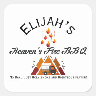 Adesivo Quadrado Elijah's Heaven's Fire BBQ Sticker