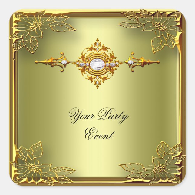 Adesivo Quadrado Elite Avocado Green Dourada (Frente)