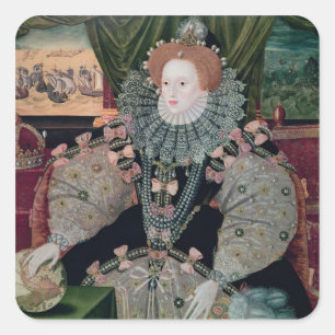 Adesivo Quadrado Elizabeth mim, retrato da armada, c.1588