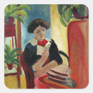 Adesivo Quadrado Elizabeth Reading