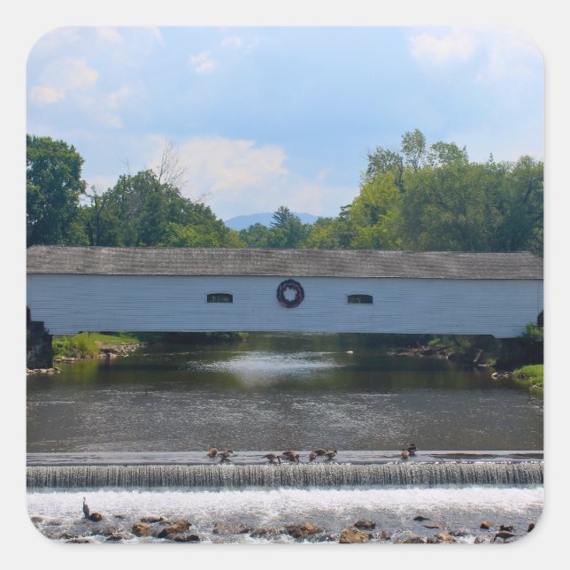 Adesivo Quadrado Elizabethton Covered Bridge (Frente)