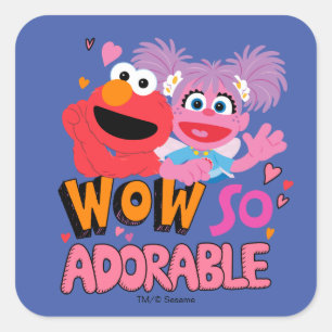 Adesivo Quadrado Elmo & Abby Que Adorável