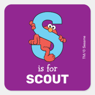 Adesivo Quadrado Elmo Alfabeto   S Azul