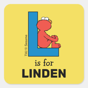 Adesivo Quadrado Elmo Alphabet   Azul L